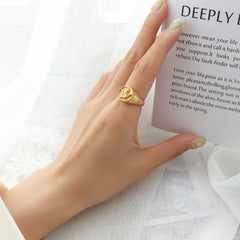 Angel Relief Signet Ring