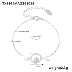 Double-Circle Cubic Zirconia Necklace, Bracelet or Ring