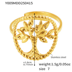 18K Gold-Plated Sculptural Open Ring Designs
