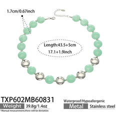 Color Resin Bead Necklace and Bracelet