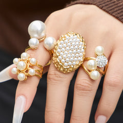Faux Pearl Statement Ring Designs