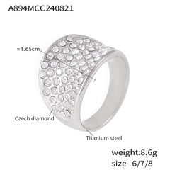 18K Gold-Plated Sparkling Dome Ring