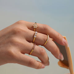 Cubic Zirconia Open Band Ring