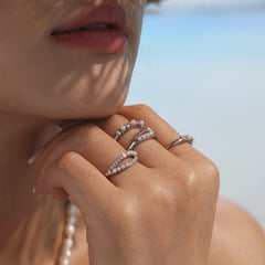 Shell Pearl-Look and Cubic Zirconia Ring Designs