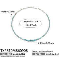 Color Cubic Zirconia Necklace Bracelet and Earrings