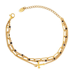 Triple-Layer Cross Chain Bracelet