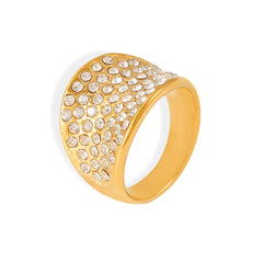 18K Gold-Plated Sparkling Dome Ring