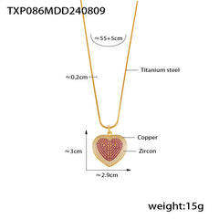 18K Gold-Plated Sparkling Heart Necklace or Ring