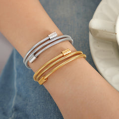 Layered Snake Chain Bangle Bracelet