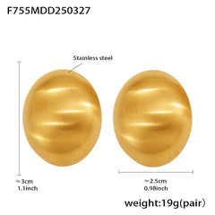 Rounded Stainless Steel Statement Stud Earrings