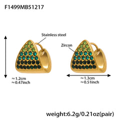 18K Gold-Plated Cubic Zirconia Triangle Stud Earrings