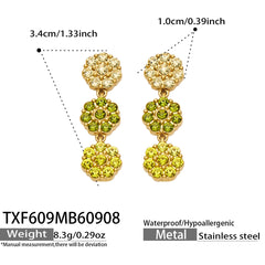 Color Cubic Zirconia Flower Station Jewelry