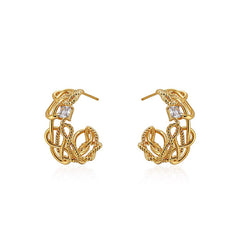 Nicolette Vintage-Inspired Pavé Hoop Earrings No. 040955