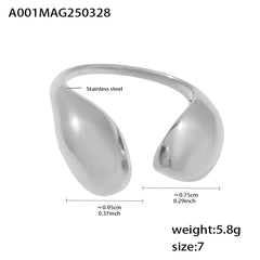 18K Gold-Plated Double Teardrop Open Ring