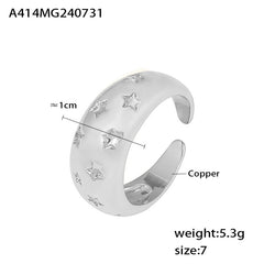 Star-Detail Copper-Base Open Ring