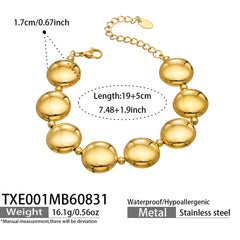Gold-Tone Flat Disc Necklace and Bracelet