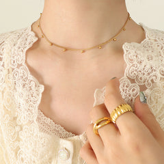Pearl-Look Bead Station Necklace