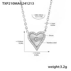 18K Gold-Plated Cubic Zirconia Heart Necklace or Bracelet