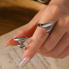 Sculptural Seed-Shaped Open Ring