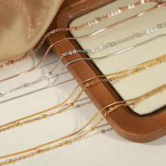 Gold-Tone Fine Double-Layer Chain Bracelet