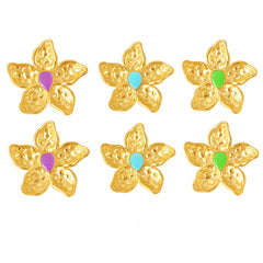 Sculptural Colored Flower Earrings