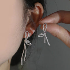Camille Asymmetric Bow Drop Earrings