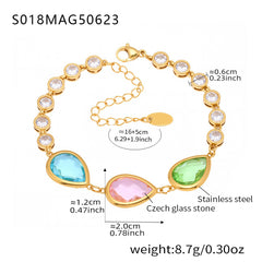 Faceted Stone Accent Anklet