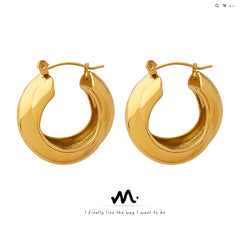 Rounded U-Hoop Earrings