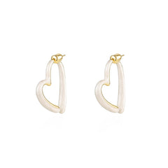 Nadine Vintage-Inspired Enamel Heart Stud Earrings