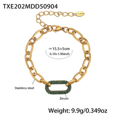 Cubic Zirconia Open Link Necklace and Bracelet