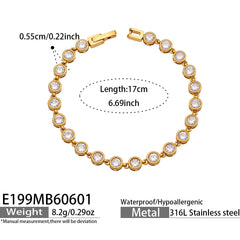18K Gold-Plated Round Cubic Zirconia Bracelet
