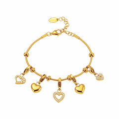 Cubic Zirconia Heart Charm Bracelet or Pendant