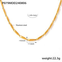 Geometric Link Stainless Steel Necklace & Bracelet