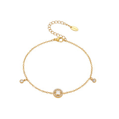 Flower & Cubic Zirconia Charm Anklets