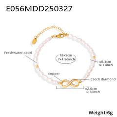 Freshwater Pearl Infinity Detail Bracelet