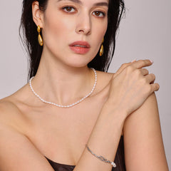 Freshwater Pearl Sculptural Chain Bracelet