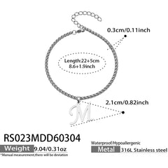 Initial Pendant Anklet