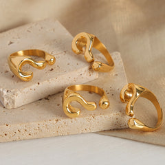 Sculptural Question-Mark Open Ring