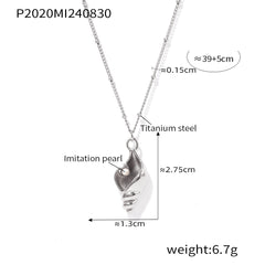 18K Gold-Plated Shell Pendant and Layering Chain Necklaces
