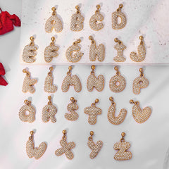 Cubic Zirconia Letter Charms & Separate Necklace Chains