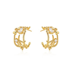 Nadine Textured Twisted Stud Earrings