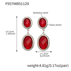 Faceted Oval Glass Drop Earrings