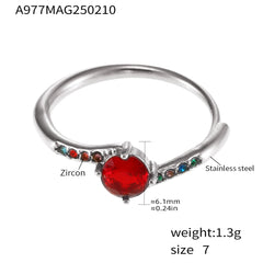 Color Cubic Zirconia Crown Accent Ring