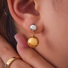 18K Gold-Plated Rounded Ball Drop Earrings