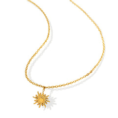 Gold-Tone Sunburst Pendant Necklace