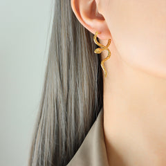 Coiled Snake Statement Hoop Earrings