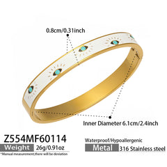 18K Gold-Plated Enamel Eye Bangle