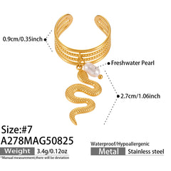 Gold-Tone Sculptural Snake Ring Designs