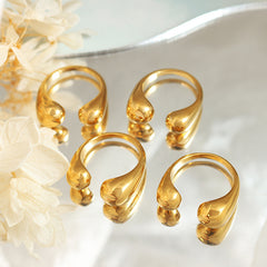 18K Gold-Plated Sculptural Open Band Ring