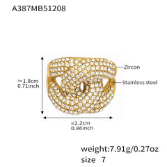 Cubic Zirconia Sculptural Open Ring Designs
